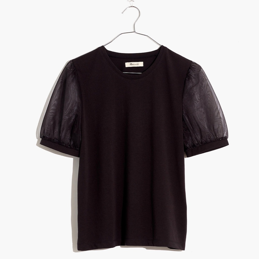 Madewell Sheer Sleeve Knit Top